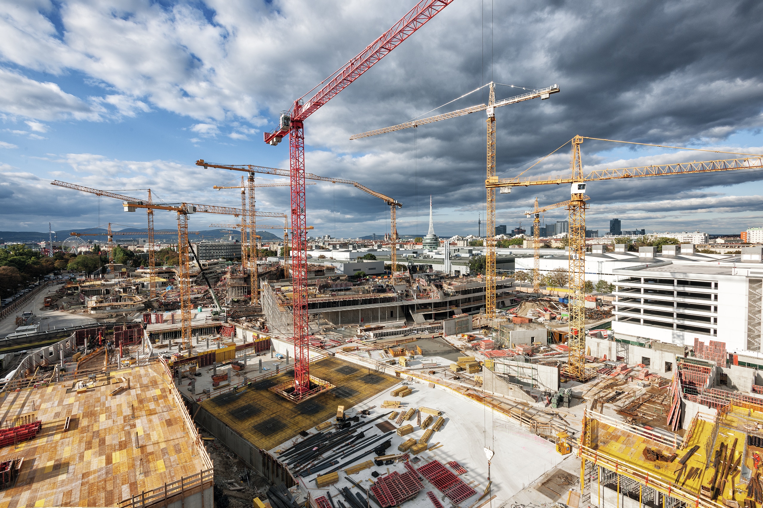 Luftaufnahme einer Baustelle