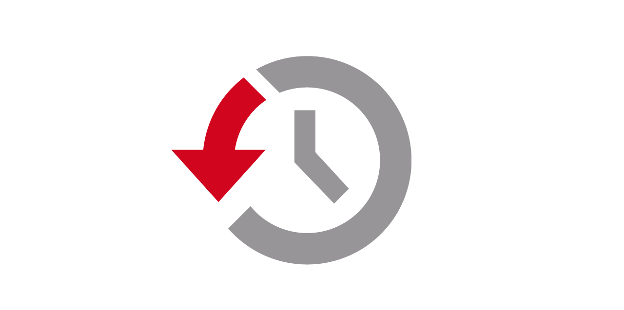 Icon mit Uhr und Pfeil bedeutet Zeitersparnis