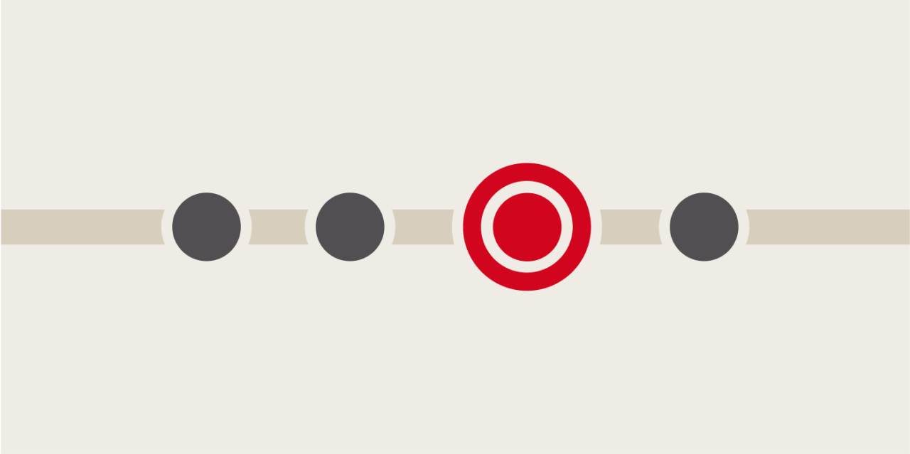 Graue Illustration einer Mülltonne, neben welcher ein roter nach unten zeigender Pfeil abgebildet ist.