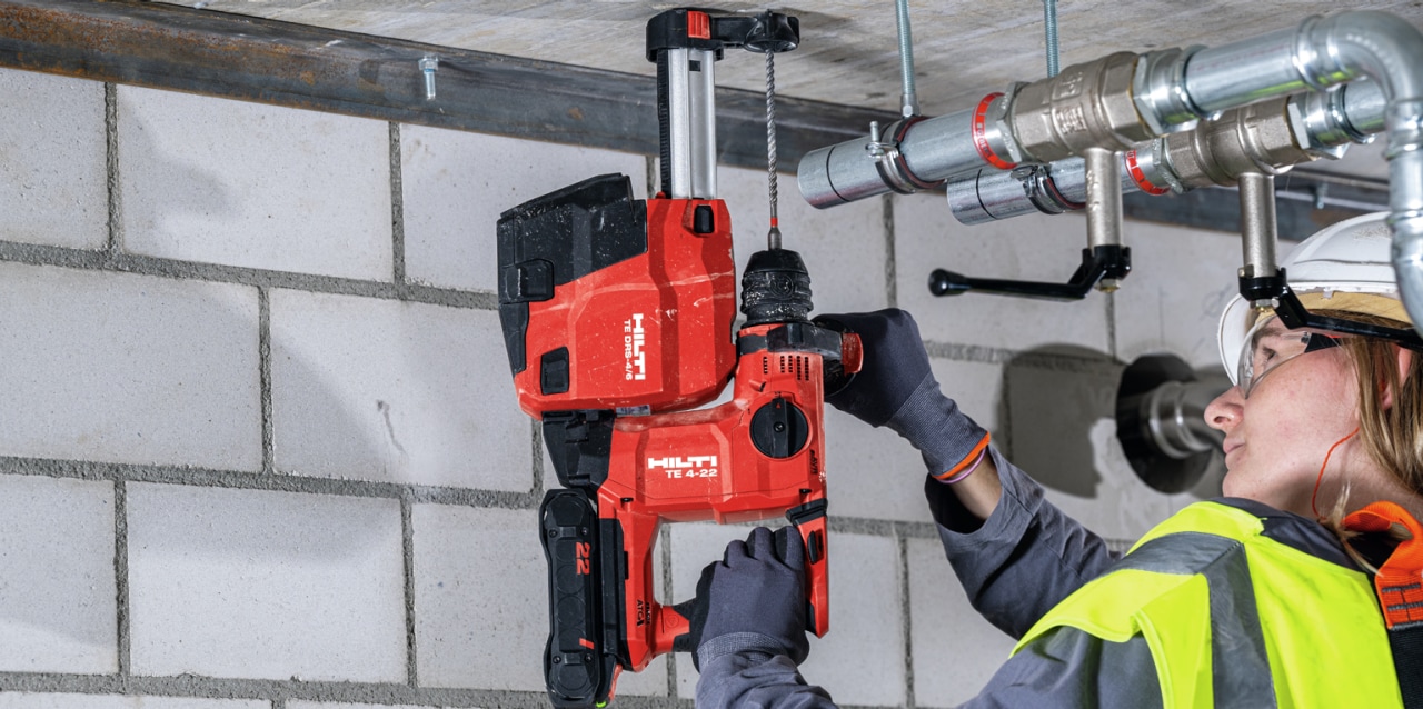 Betondeckendübel DBZ, Hilti Akku-Bohrhammer TE 4-22, Staubabsaugung TE DRS 4/6