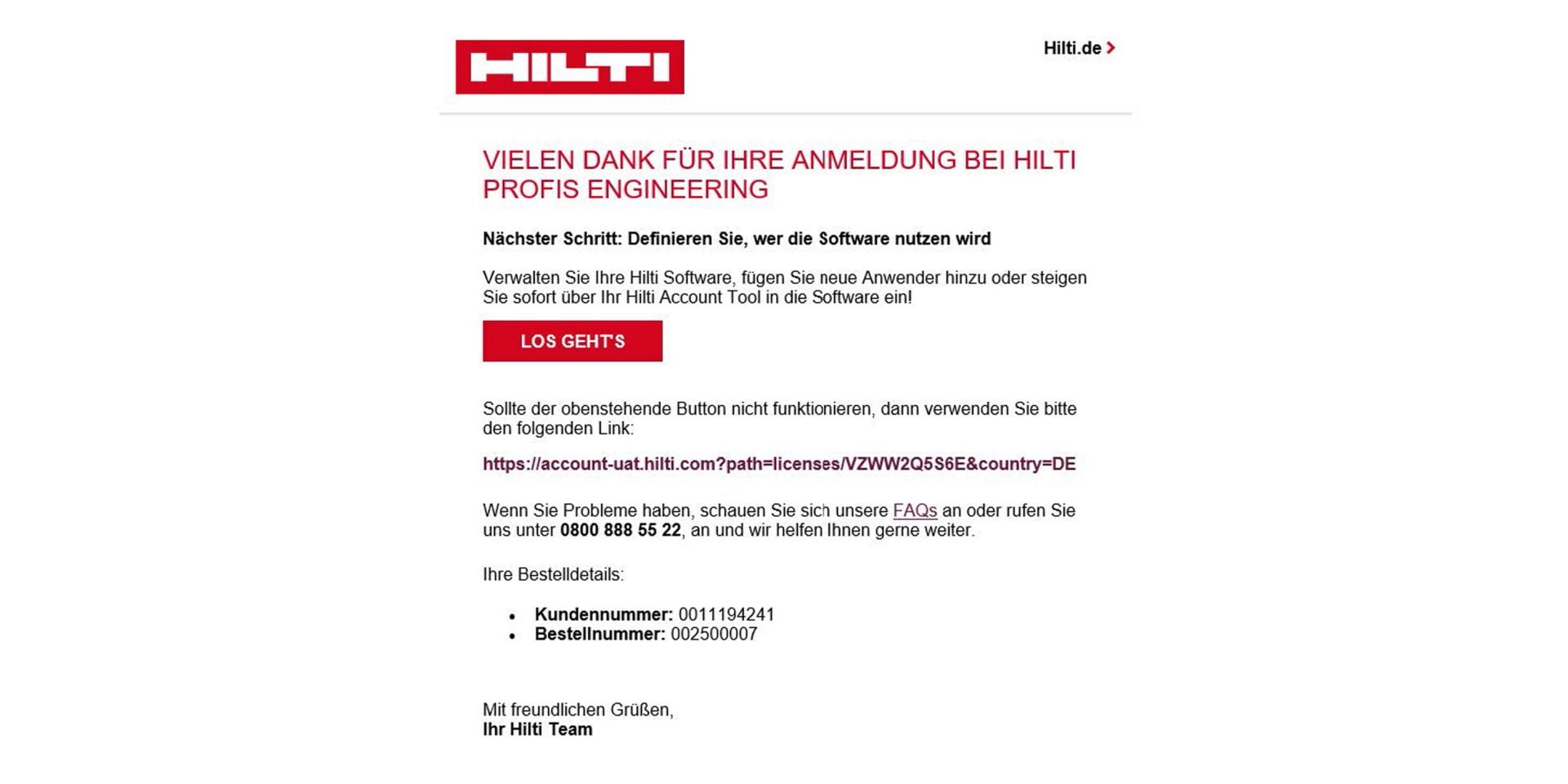 PROFIS Engineering E-Mail-Benachrichtigung