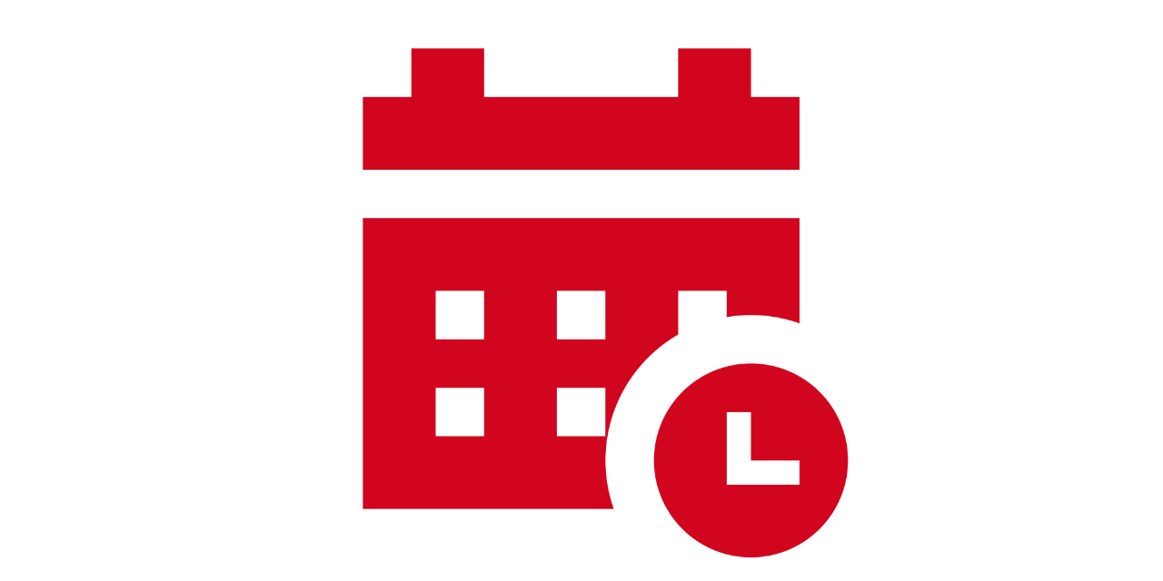 Ikon mit Kalender und Uhr