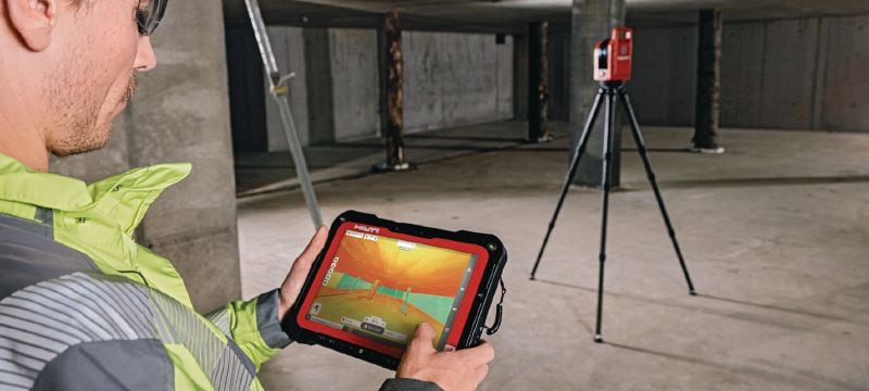 Hilti P3D 800 Laserscanner 3D-Laserscanner für die Realitätserfassung auf Baustellen; erstellt schnelle und genaue Punktwolken und lässt sich in gängige Bemessungssoftware integrieren Anwendungen 1
