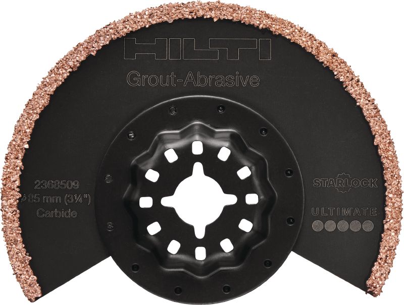 Bild 1 von 1: Fugenklinge für das Multitool Hartmetallklinge für das oszillierende Multitool, zum Schneiden und Entfernen von Fugenmasse und Mörtel
