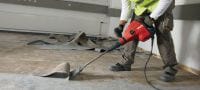 TE-Y FS Spachtelmeißel Extra scharfe SDS Max (TE-Y) Spachtelmeißel zum Abtragen von Bodenbelägen und Beschichtungen in Verbindung mit Abbruchgeräten Anwendungen 1