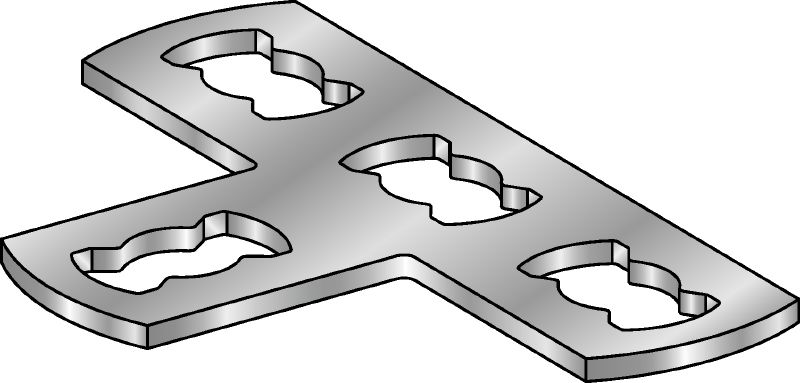 Flachplattenverbinder MQV-T-F Feuerverzinkter Flachplattenverbinder zum Verbinden von Schienen im rechten Winkel