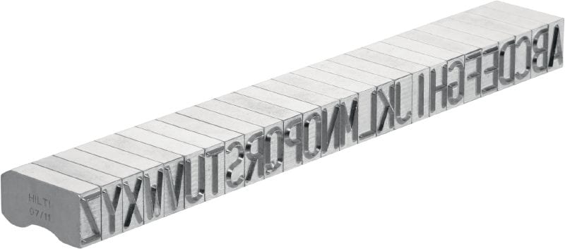 X-MC S 8/12 Stahl-Stempelköpfe Deutlich ausgeprägte, breite Buchstaben und Ziffern zum Aufprägen von Kennzeichnungen auf Metall