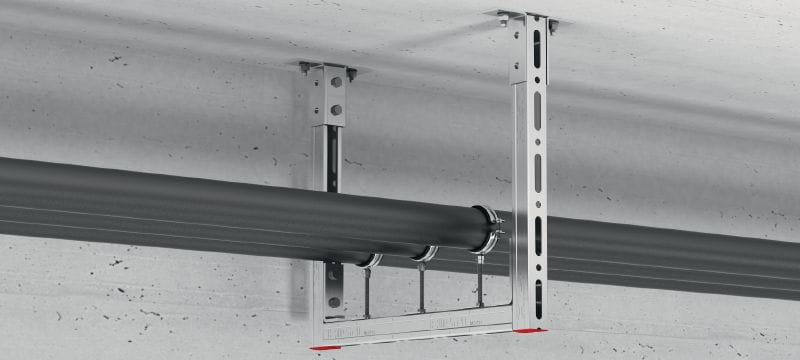 MQP-L Tragschiene Galvanisch verzinkte Tragschiene der Standard-Leistungsklasse zum Befestigen MQ Montageschienen an Betonunterkonstruktionen Anwendungen 1