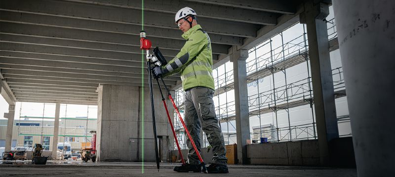 PM 2-PG / POA 70 Absteck-Punktlaser Selbstnivellierender Absteck-Punktlaser für einfachere und genauere Bemessungen mit Ihrer Totalstation Anwendungen 1
