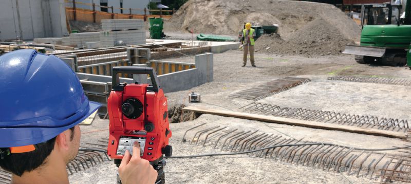 Totalstation POS 18 Präzise Totalstation für den Zweipersonenbetrieb mit einer Winkelmessgenauigkeit von 3  Anwendungen 1