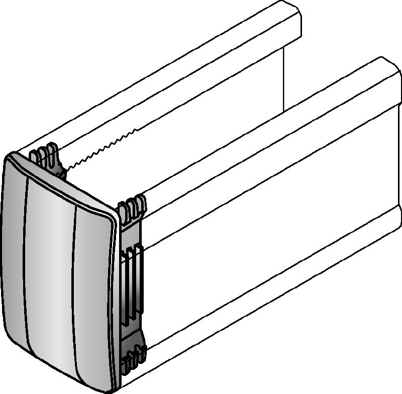MM-E Schienenendkappe Schienenendkappe zum Abdecken der Enden von Hilti MM Montageschienen