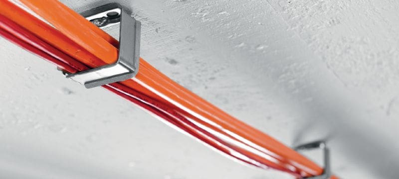 Bild 4 von 7: X-ECH-FE MX Metall-Kabelhalter Metallsammelbehälter zur Verwendung mit magazinierten Nägeln oder Dübeln in Decken oder Wänden Anwendungen 1