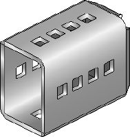 MIC-SC Feuerverzinkter Verbinder zur Verwendung mit MI Grundplatten, die eine freie Ausrichtung des Montageträgers erlauben
