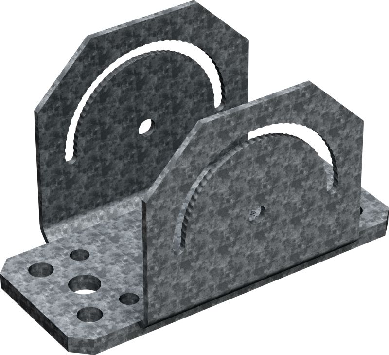 MT-B GL AB OC Winkel-Grundplatte Schwere Winkel-Grundplatte für Verstrebungen, weit gespannte Stützen oder geneigte Flächen, für den Einsatz in Außenbereichen mit niedriger Schadstoffkonzentration