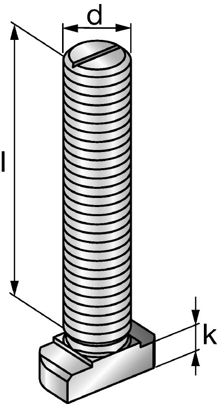 Hammerkopfschraube HBC Hammerkopfschrauben zur Verwendung mit HAC-C(-P) Ankerschienen