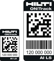 AI L2 und AI L5 Robuste, selbstklebende Barcode-Tags zur Identifizierung und Verfolgung aller Arten von Baumaschinen