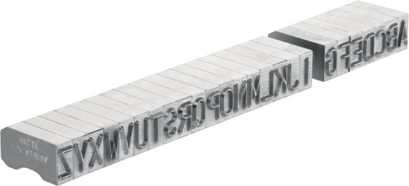 Bild 1 von 4: X-MC LS 8/10 Stahl-Stempelköpfe Abgerundete, breite Buchstaben und Ziffern zum Aufprägen von Kennzeichnungen auf Metall