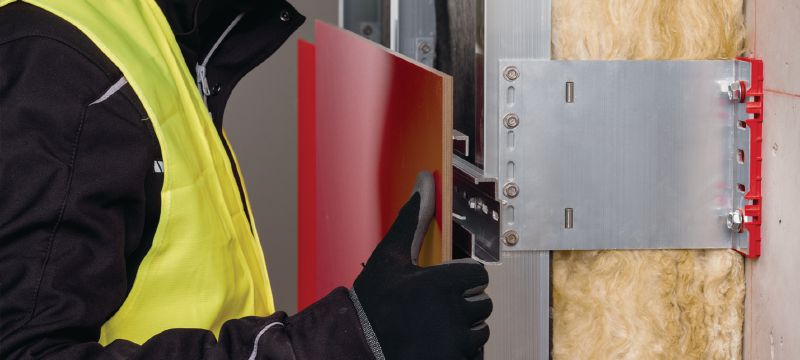 MFT-HP Agraffentragprofil 22.5 Agraffentragprofil für die verdeckte Befestigung von Fassadenplatten mittels Aufhängern Anwendungen 1