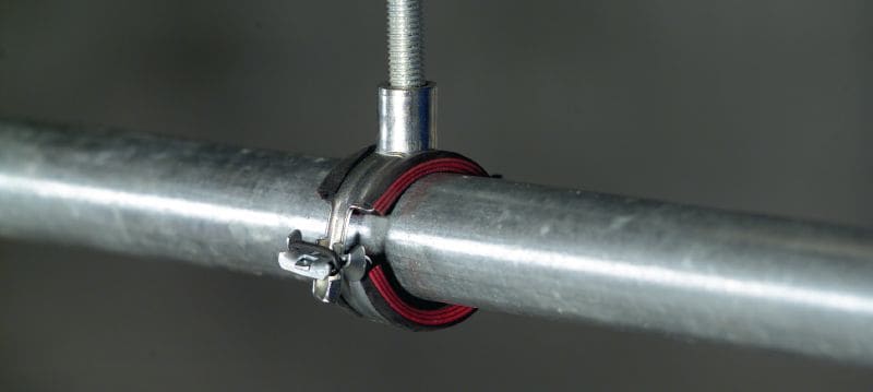 MPN-QRC Rohrschelle mit Schnellverschluss (schallgedämmt) Galvanisch verzinkte Rohrschelle der Ultimate-Leistungsklasse mit Schnellanschlussgewinde für maximale Produktivität in mittelschweren Anwendungen Anwendungen 1