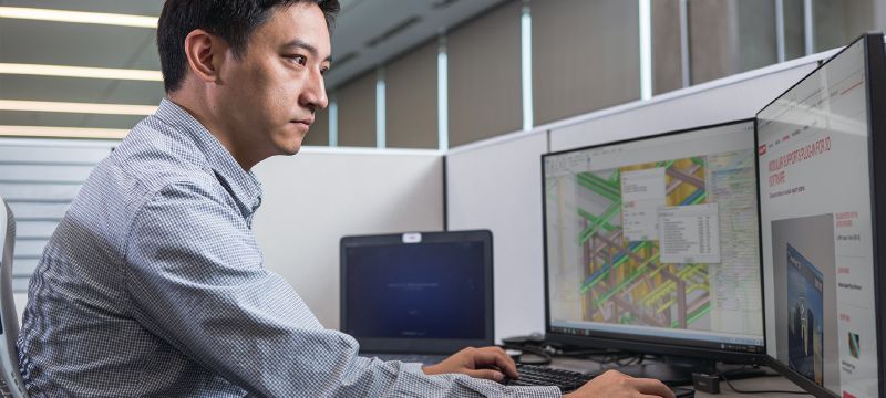 Plug-in für modulare Unterkonstruktionen von Hilti Integriertes Plug-in zur 3D-Modellierung für die Bemessung mechanischer, elektrischer und industrieller modularer Stützsysteme unter Verwendung branchenführender Engineering-Software Anwendungen 1