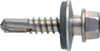 Metallbau-Selbstbohrschrauben S-MD53SS Selbstbohrschraube (A4 rostfrei) mit 16-mm-Unterlegscheibe für mitteldicke Metall–Metall-Befestigungen (bis 6 mm)