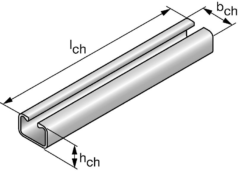 Montageschiene HAC-W C-Profile aus Schwarzstahl für Stahl-auf-Stahl-Schweißanwendungen
