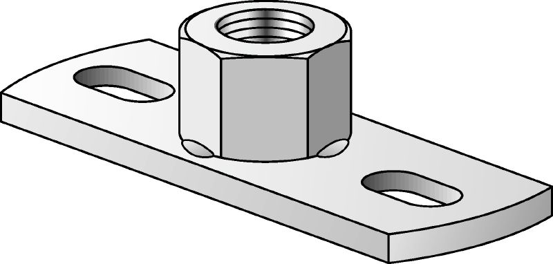 MGS 2-R Grundplatten für den mittleren Lastbereich Mittelschwere Grundplatte aus Edelstahl (A4) zur Befestigung von metrischen Gewindestangen mit zwei Ankerpunkten
