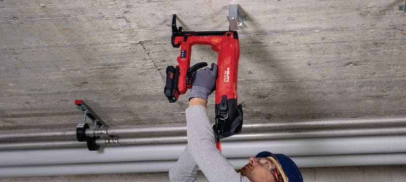Akku-Bolzensetzgerät BX 3-ME-22 für Beton (Ausführung M&E) Bolzensetzgerät mit Nuron-Akku-Technologie zur Befestigung von Kabeln, Leerrohren und Gewindebolzen an Beton, Stahl und Mauerwerk (max. Nagellänge 42 mm│15/16) Anwendungen 1