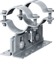 MP-PS 2-2 Rohrschuh Rohrschuh mit Beschichtung für den Außenbereich mit Höhen- und Neigungsverstellbarkeit und einem Rohr-Außendurchmesser von 21-328 mm (1/2 bis 12) für schwere Industrieanwendungen