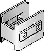MIQC-SC Verbinder Feuerverzinkter Verbinder zur Verwendung mit MIQ Grundplatten, die eine freie Ausrichtung des Montageträgers erlauben