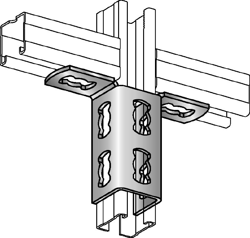 MQV-2/2 D Schienenverbinder Verzinkter flexibler Schienenverbinder für zweidimensionale Konstruktionen