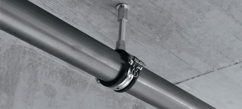 Reibungsarme Schnellverschluss-Gleitrohrschelle MPN-GK Galvanisch verzinkte Gleit-/Klemmrohrschelle der Ultimate-Leistungsklasse mit Schnellverschluss für Anwendungen mit Kunststoffrohren Anwendungen 1