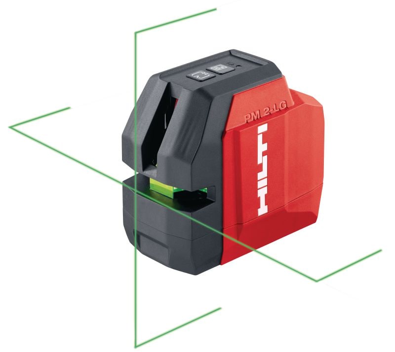 Grüner Linienlaser PM 2-LG Grüner Linienlaser mit 2 gut sichtbaren Linien zum Loten, Nivellieren und Ausrichten