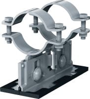 MP-PS 2-2 Rohrschuh Rohrschuh mit Beschichtung für den Außenbereich mit Höhen- und Neigungsverstellbarkeit und einem Rohr-Außendurchmesser von 21-328 mm (1/2 bis 12) für schwere Industrieanwendungen