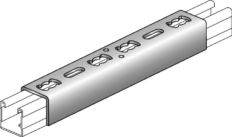 MQV Galvanisch verzinkter Verbindungsknopf zur Verwendung als Längsverlängerung für MQ Profilschienen