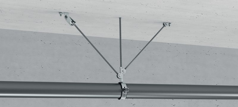 Scharnier für seismische Stange MT-S-CH Galvanisch verzinkter vormontierter Gewindestangenverbinder mit erhöhter Belastbarkeit zur Montage am Untergrund Anwendungen 1
