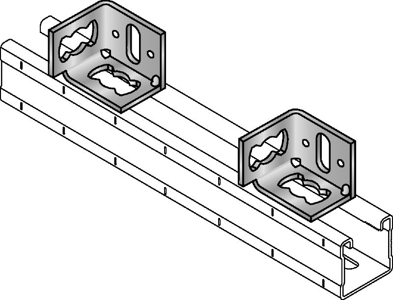 MQP-2/1 Galvanisch verzinkter Schienenfuß zur Schrägbefestigung von Schienen auf verschiedenen Untergründen