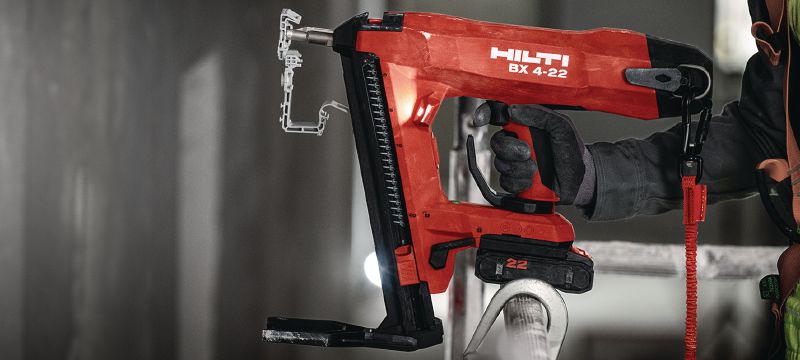 Kabelhalter X-ECH MX (02) Kunststoff-Sammelhalter, optimiert für magazinierte Nägel und kompatibel mit einer Vielzahl von Befestigungsmethoden und Untergrundmaterialien Anwendungen 1