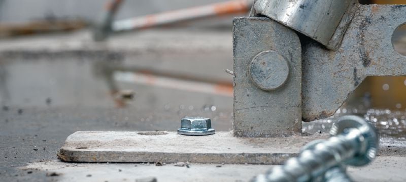 HUS4-H Betonschraube / Schraubanker Leistungsstarker Schraubanker mit Sechskantkopf (Kohlenstoffstahl) zur Befestigung an Beton und Mauerwerk Anwendungen 1
