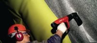X-SW 30 MX Kunststoffrondelle Weiches Rondellenelement für magazinierte Nägel zum Anbringen von wasserdichten Folien an Beton oder Mauerwerk Anwendungen 2