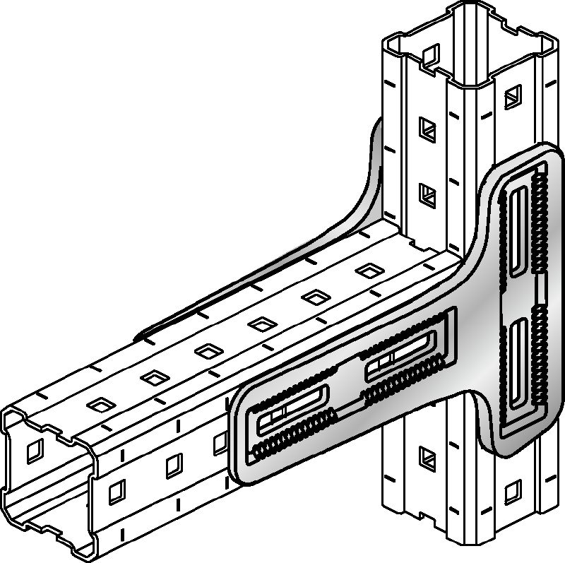 MIC-90-LH Verbinder Feuerverzinkter Verbinder mit der höchsten Belastbarkeit innerhalb des MI und MIQ Modulsystems