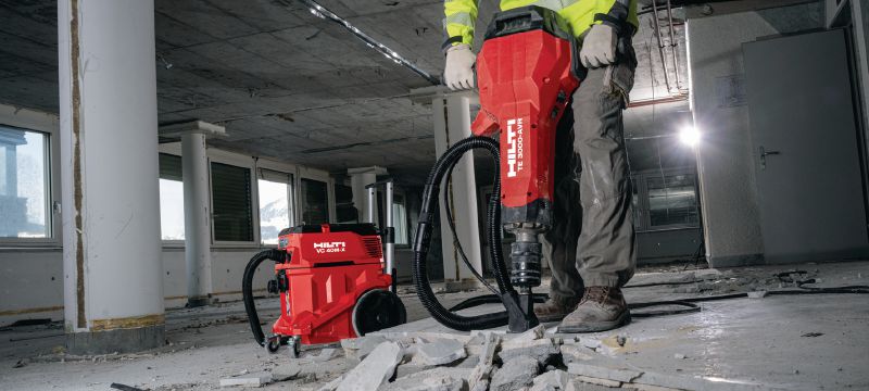 Elektrischer Abbruchhammer TE 3000-AVR für schwere Arbeiten Außergewöhnlich leistungsstarker Abbruchhammer für schwere Beton-Abbrucharbeiten, zum Trennen von Asphalt, für Erdarbeiten und zum Setzen von Erdleitern Anwendungen 1