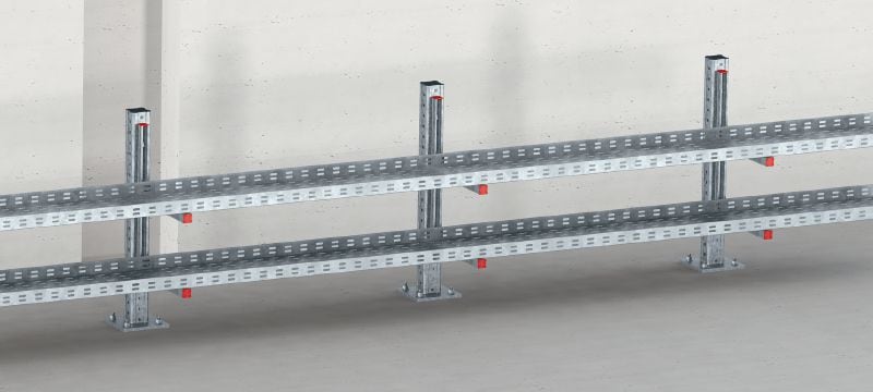 MIC-MI/MQ M8 Feuerverzinkter Verbinder zur Befestigung von MQ Montageschienen parallel zu MI Montageträgern Anwendungen 1