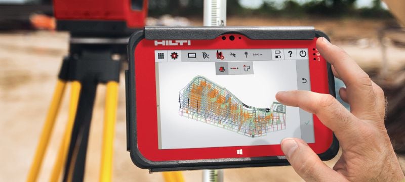 Tablet PLC 400 für Absteckanwendungen Robustes Tablet für das Messen auf der Baustelle Anwendungen 1