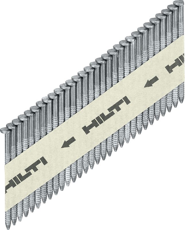 GX-WF Profilierte Nägel (verzinkt) Verzinkter, profilierter Rahmennagel für das Bolzensetzgerät GX 90-WF zur Befestigung von Holz an Holz