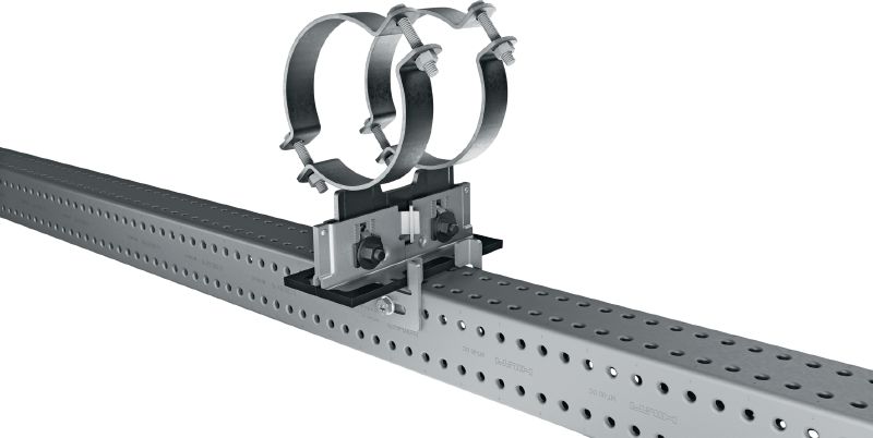 MP-PS 2-2 Rohrschuh Rohrschuh mit Beschichtung für den Außenbereich mit Höhen- und Neigungsverstellbarkeit und einem Rohr-Außendurchmesser von 21-328 mm (1/2 bis 12) für schwere Industrieanwendungen