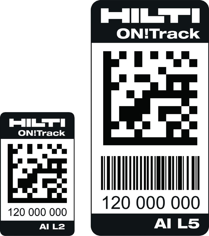 AI L2 und AI L5 Robuste, selbstklebende Barcode-Tags zur Identifizierung und Verfolgung aller Arten von Baumaschinen