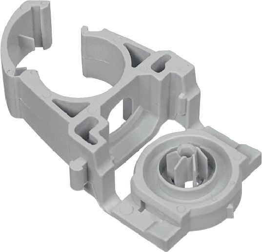 X-EKSC MX Rohrschelle Kunststofffixbride für Kabel/Rohre mit Klick-Design und Schnappverschluss zur Verwendung mit magazinierten Nägeln