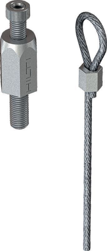 Bild 1 von 2: Set MW-LP CL Schienenschloss mit Drahtseil und Schlaufenende Set: MW-LP CL Schienensicherung mit Drahtseil, Schlaufenende