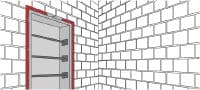 CF W 400 Winkelstück-Zargenschaum Zweikomponenten-Füllschaum für produktive Befestigungen von Türzargen Anwendungen 1